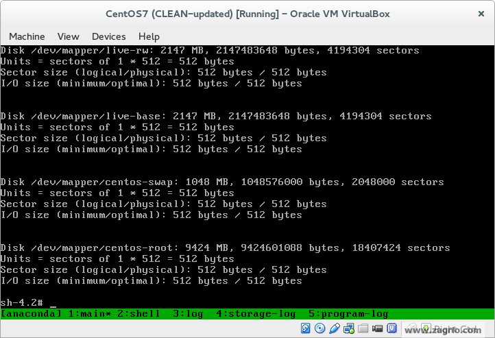 با زدن Enter به Bash shell بر می گردید. 8- آماده سازی دیسک جدید از آنجا که ما 2GB Disk جدید را بطور کامل به سیستم مجازی اضافه کرده ایم ما باید این دیسک را برای استفاده LVM آماده کنیم. اگر در حال گسترش Root Partition با یک پارتیشن خالی موجود هستید نیز فرآیند مشابه است. فقط از مشخص کننده پارتیشن (sdaX or sdbX) هنگامی که در حال اجرای دستورات هستید استفاده کنید. پیکربندی آخرین دیسک را با دستور "fdisk -1" د بررسی کنید.