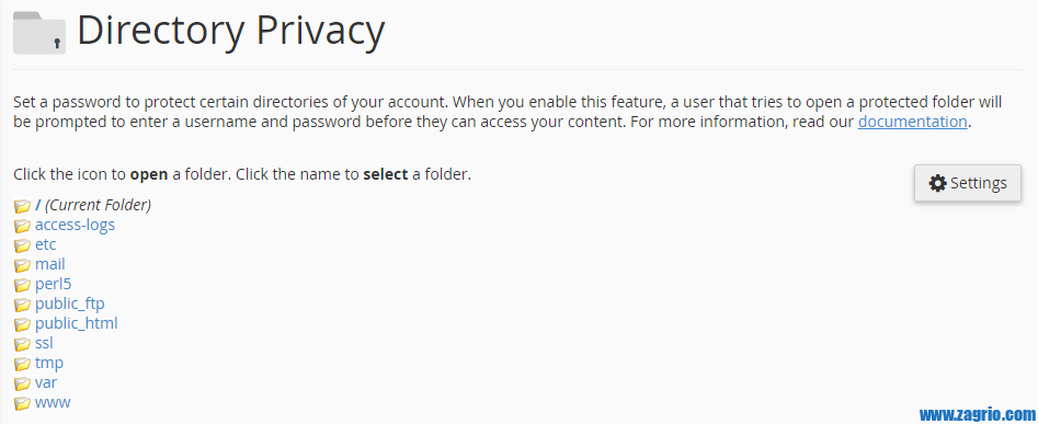 cpanel directory privacy