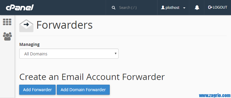 cpanel forwarders